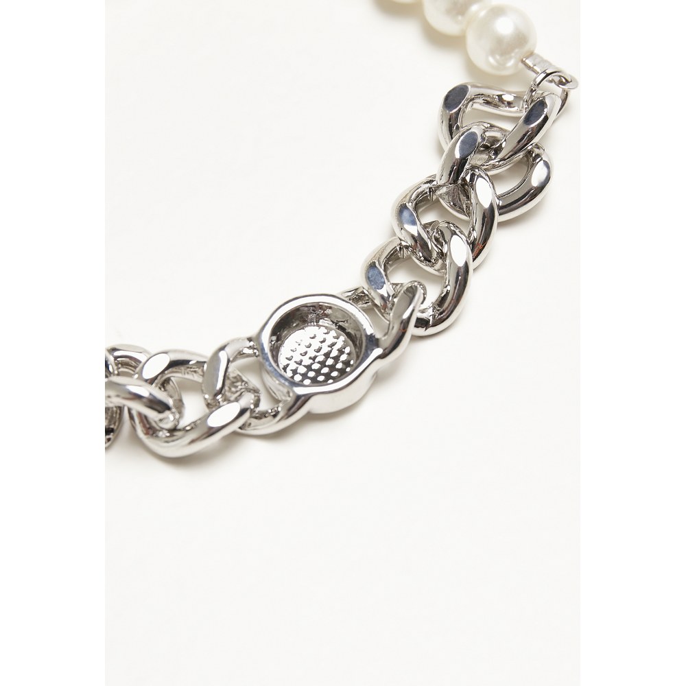 Urban Classics - Pearl Flat Chain Bracelet - Silver coloured